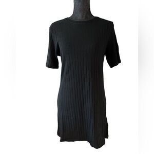 NWT‎ Olivaceous Mini Knit Ribbed Tee Shirt Dress Black Size Medium